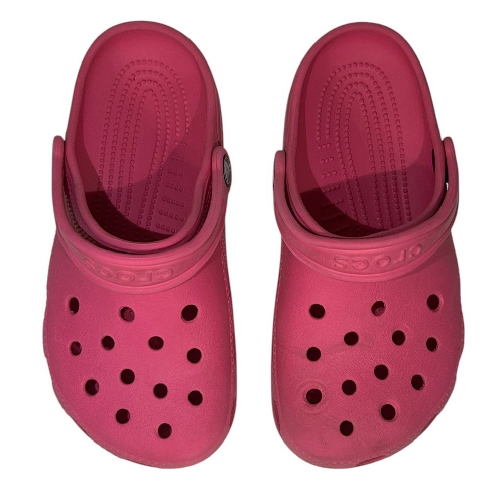 Crocs Classic Clog Kids Electric Pink Slip On Water Shoes Size J2